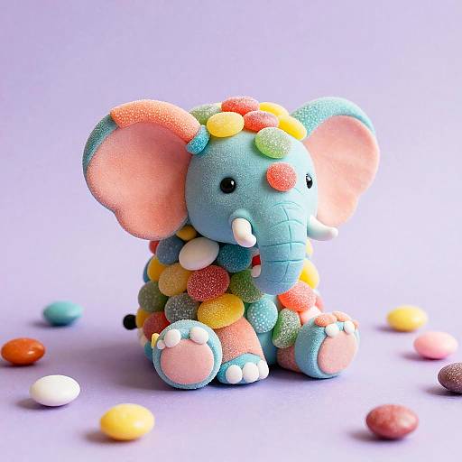 Colorful Candy Elephant Pop Art