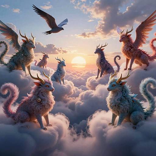 Surreal Dreamscape with Mystical Creatures