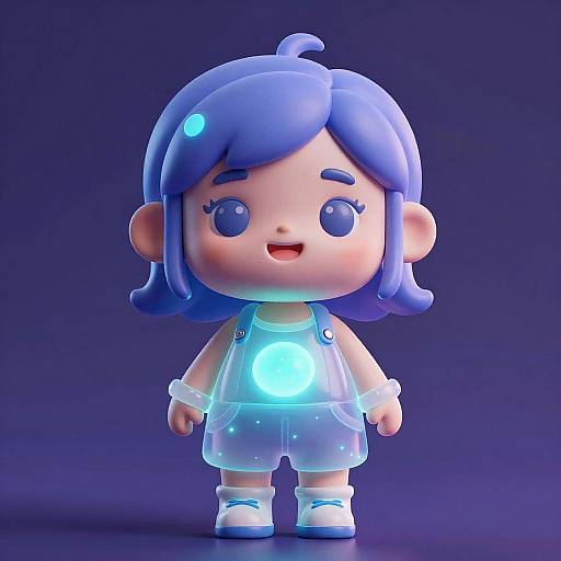 Cute Bioluminescent 3D Girl