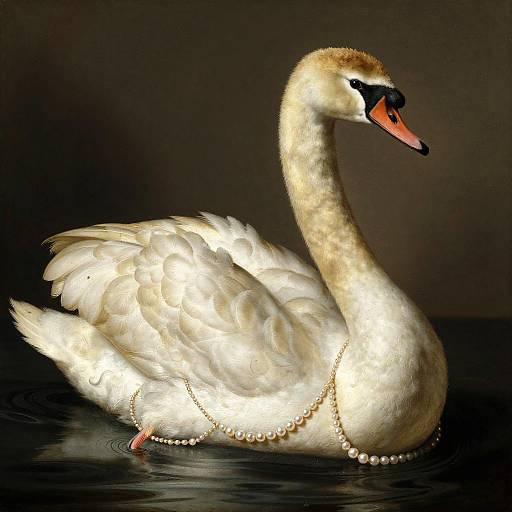 Mannerist Swan with Pearl Necklace