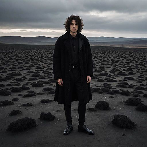 Ethereal Man in All-Black Ensemble Ethereal Man in All-Black Ensemble