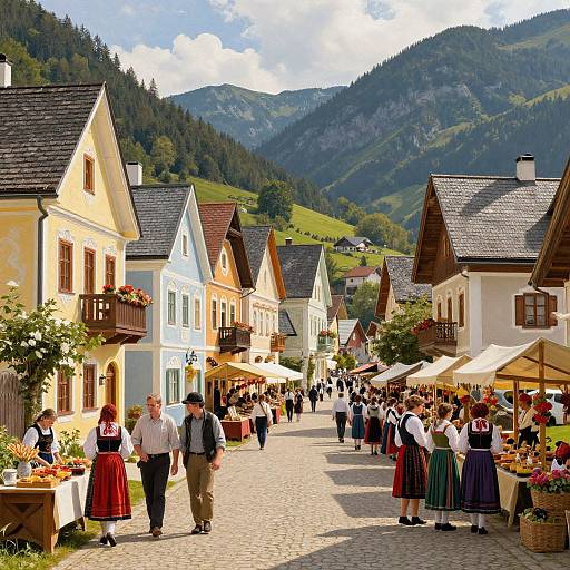 Traditional Austrian Village Festival Scene