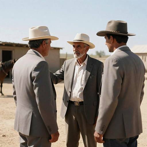 Rural Portrait of Three Men in Suits