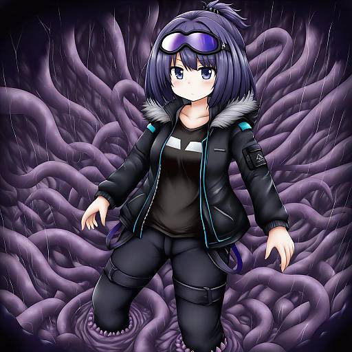 Illustration of Andreana (arknights), arknights in the style of Ouno (nounai disintegration)