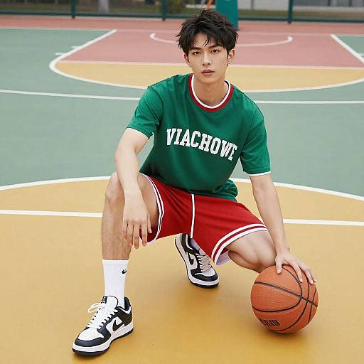 Confident Streetwear Style on Basketball