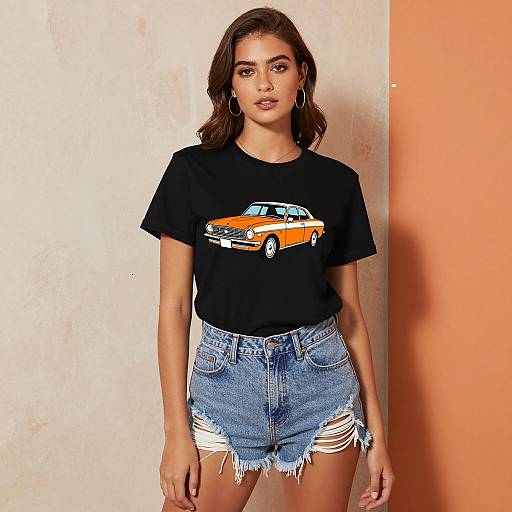 Urban Fashion: Confident Woman in Retro Style