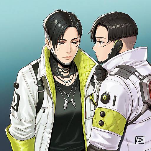 Illustration of Crypto (apex legends), apex legends in the style of Azasuke