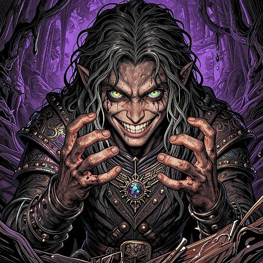 Mischievous Kender Treasure Line Art