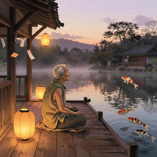 Spirited Away-Inspired Serene Koi Dock