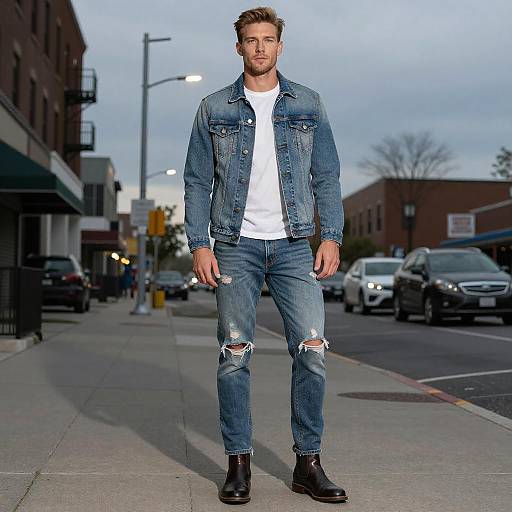 Tall Ivy League Man in Denim