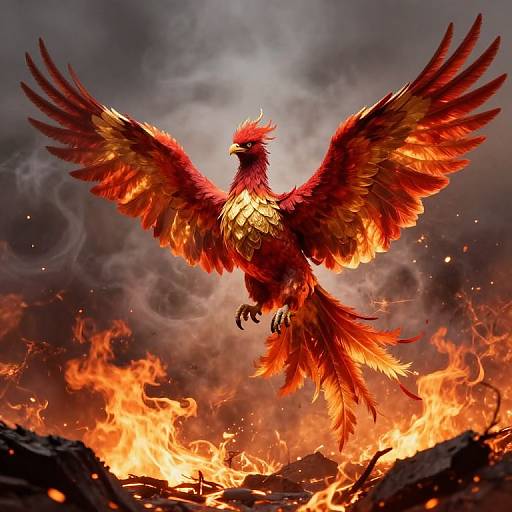 Majestic Phoenix Rising from Inferno
