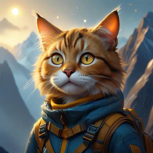 Hyperrealistic Cat-Human Explorer Portrait