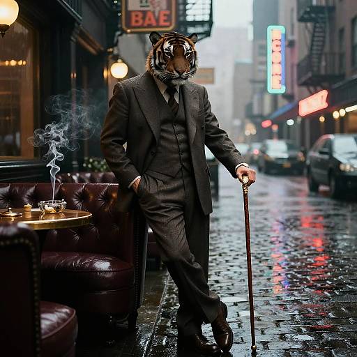 Noir Tiger Mob Boss in Lounge