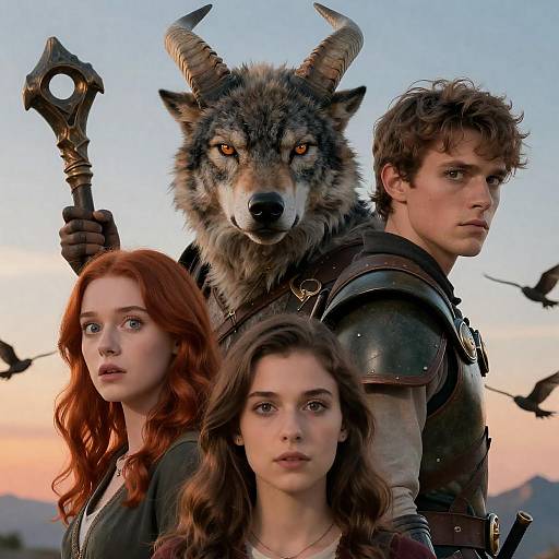 Epic Fantasy Scene with Diverse Characters