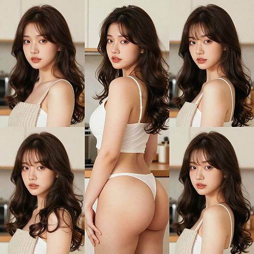 Beautiful Woman Portraits in Thai Kitchen