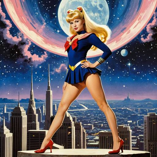 Galactic Blonde Sentry in Sailor Moon Inspired Outfit