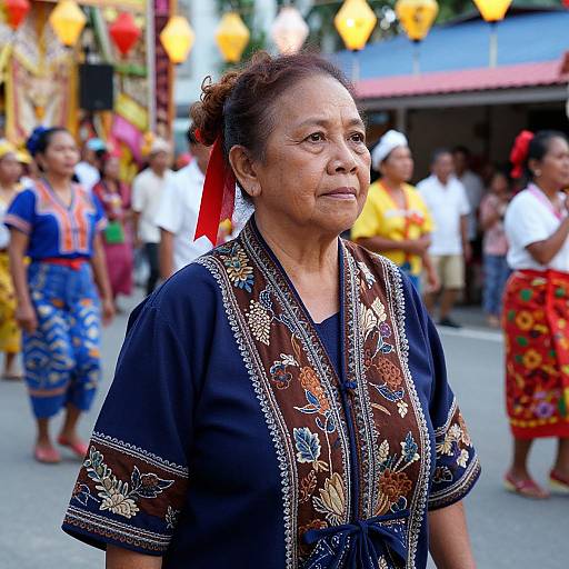 Elderly Woman in Traditional Filipino Attire