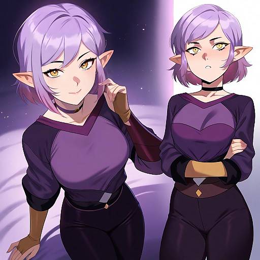 Illustration of Amity blight, the owl house in the style of Deras