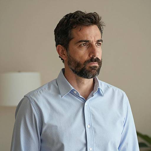 Serious Portrait of a Middle-Aged Man