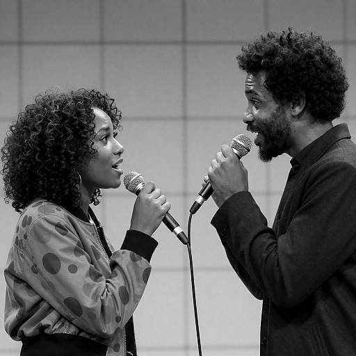 Black and White Afro Curly Duet