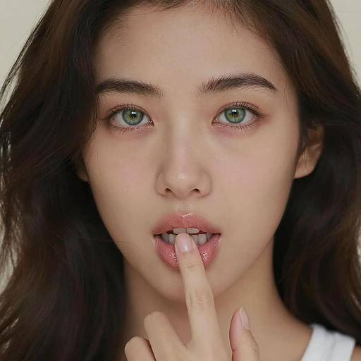 Intense Close-Up of a Seductive Woman