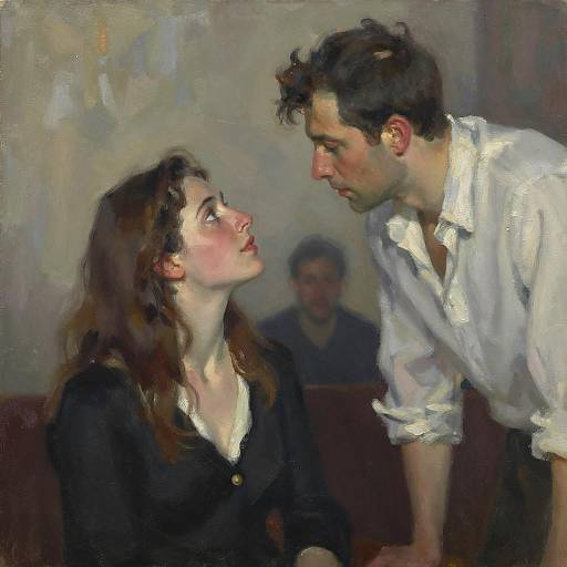 Impressionistic Oil Painting of Man and Woman