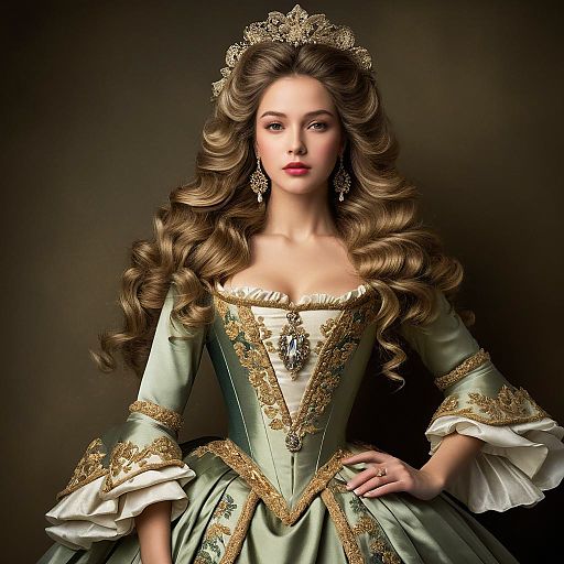 Elegant Duchess in Baroque Costume Portrait