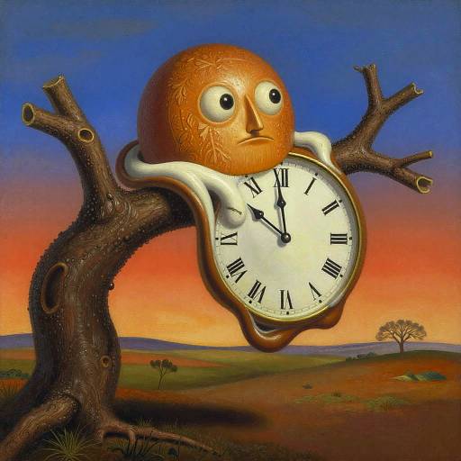 Melting Clock Surreal Dreamscape