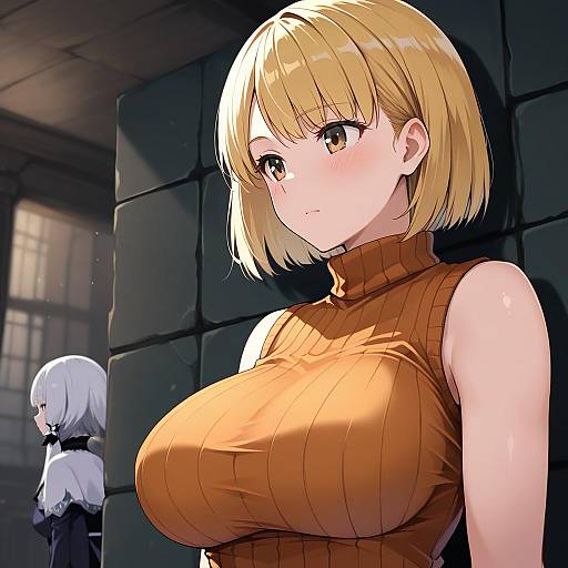 Illustration of Ashley graham, resident evil in the style of Kuro (be ok)