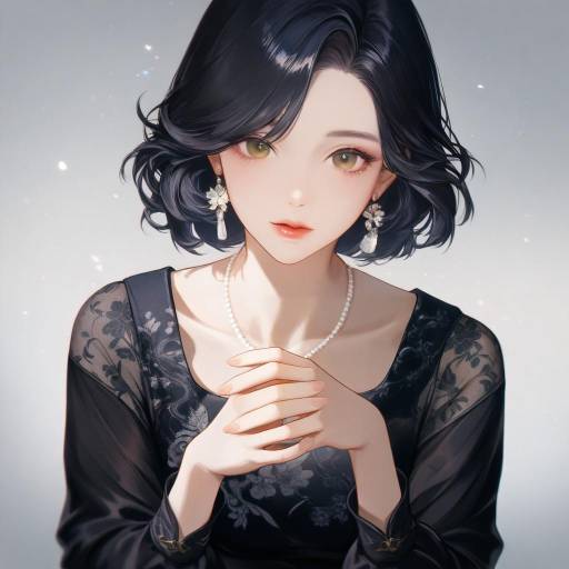 Elegant Shenhe in Black Dress