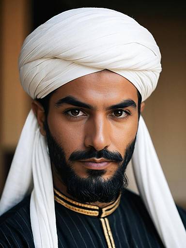 Arabian Man in Traditional Turban