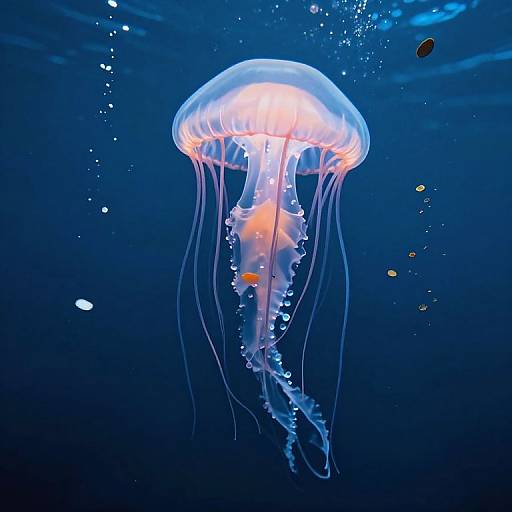 Ethereal Bioluminescent Jellyfish Ocean