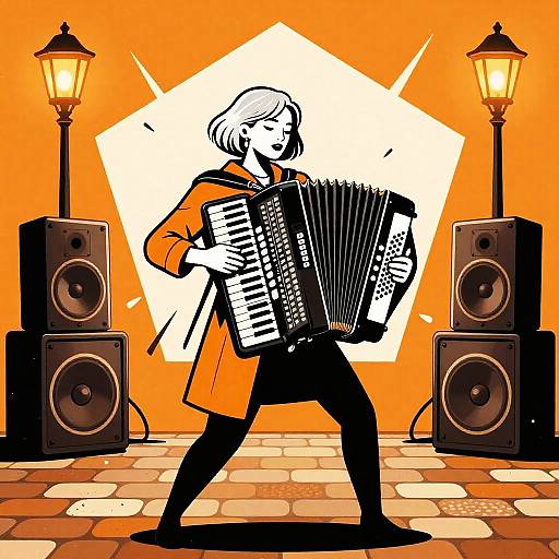 Serene Female DJ in Vintage Street