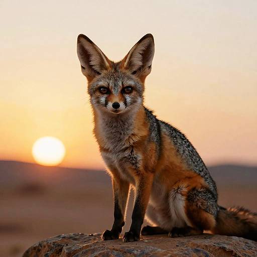 Mystical Black Fennec Fox Portrait