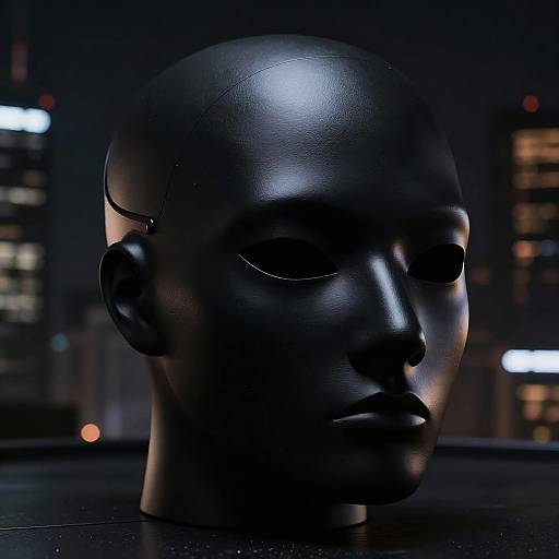 Vantablack Mask in Cyberpunk Night