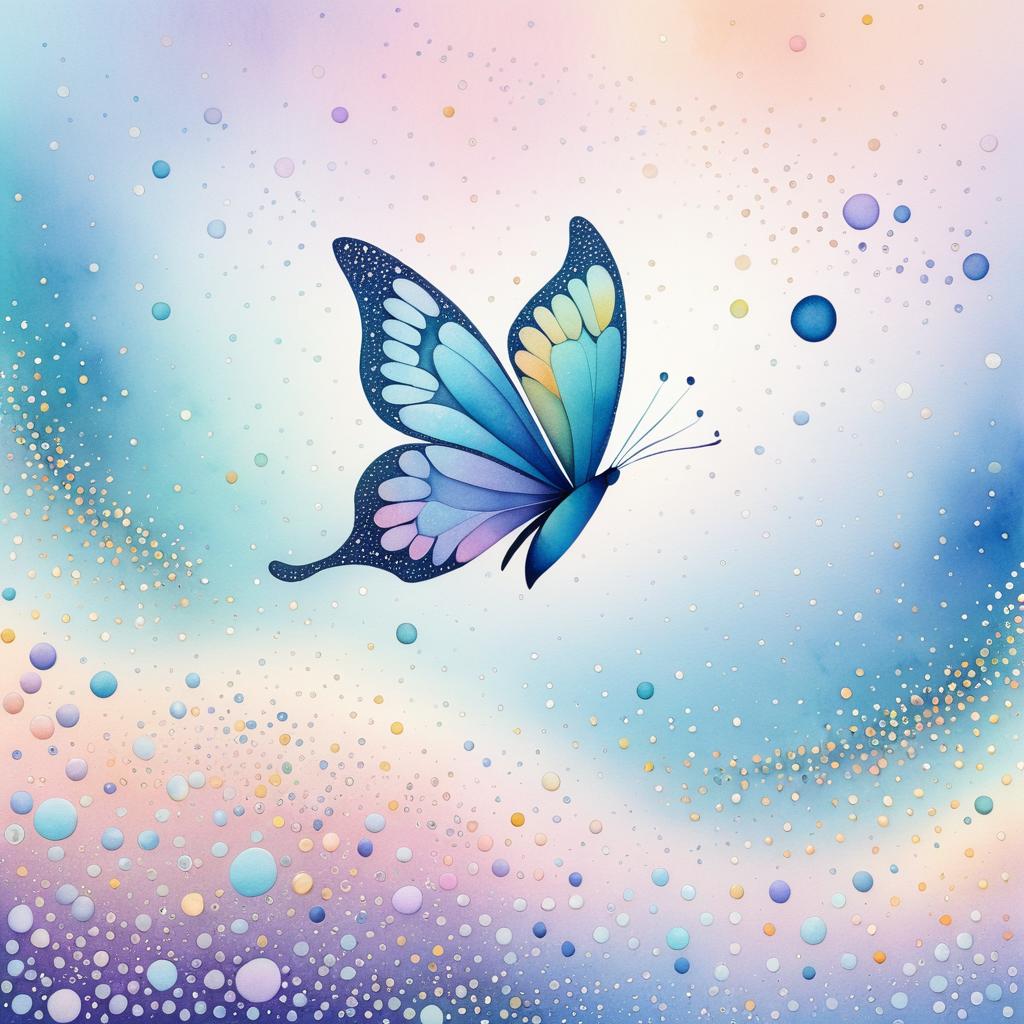 Whimsical Pastel Butterfly Illustration