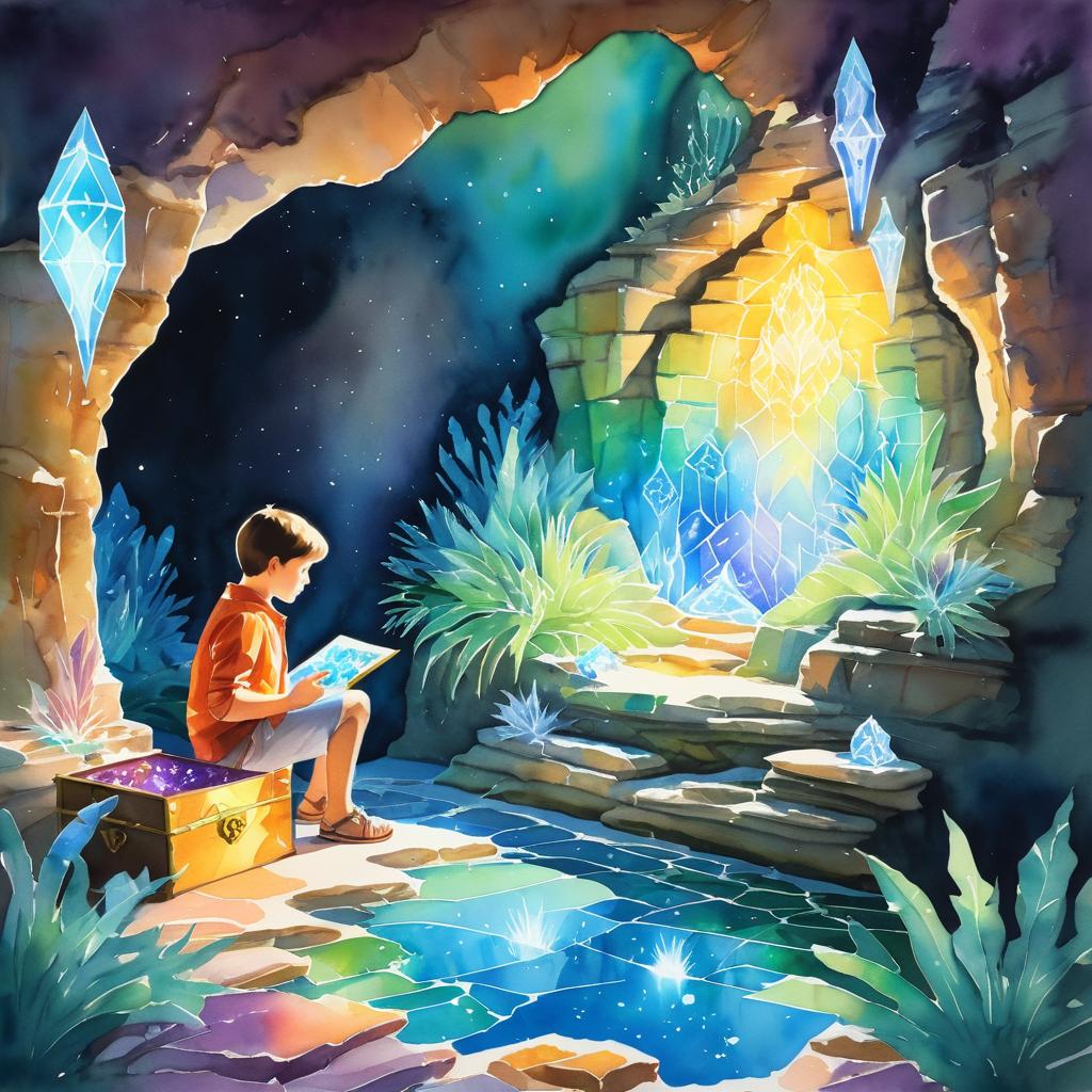 Ethan's Adventure in the Glowing Cave