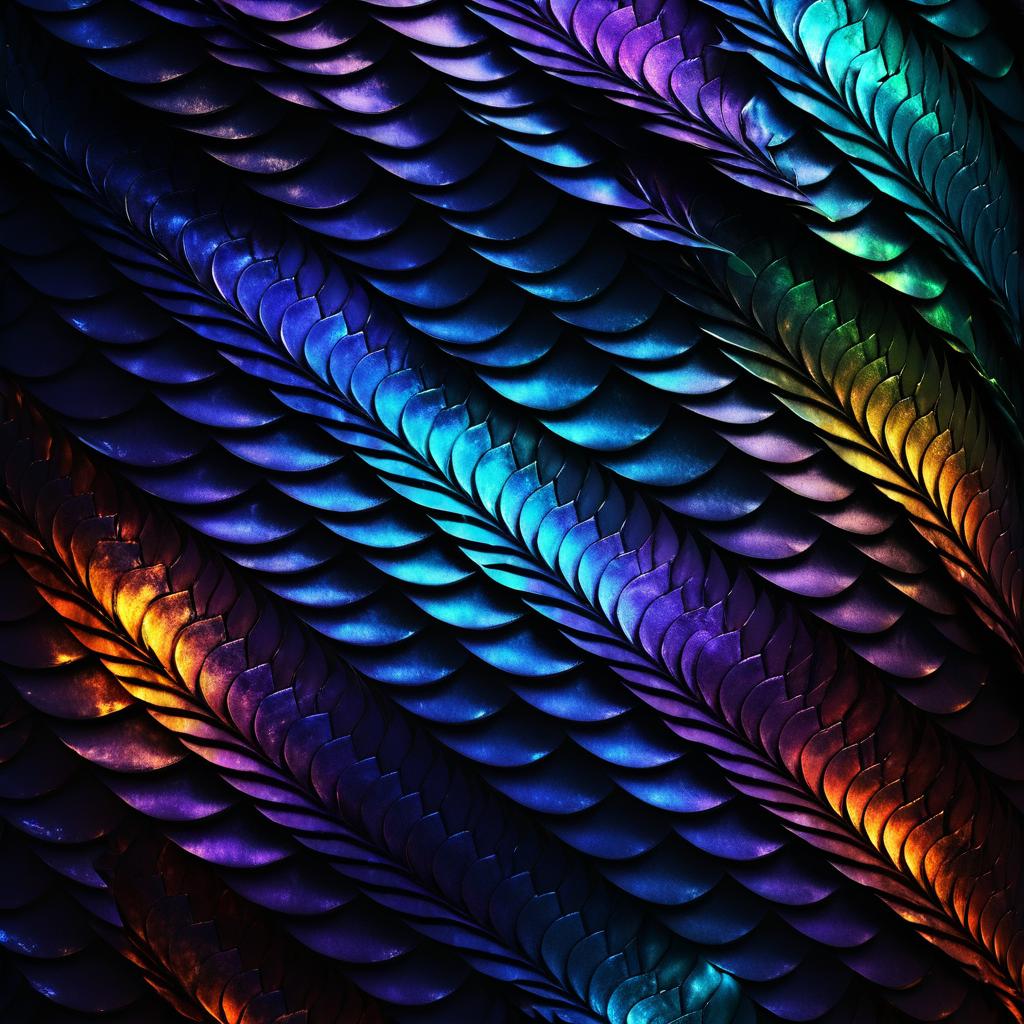 Glowing Dragon Scale on Dark Background