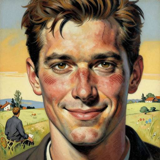 Scarred Smiling Face Landscape Art