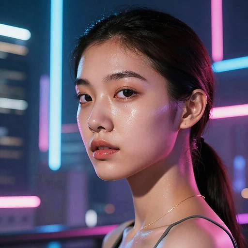 Cyberpunk Neon Glow Portrait