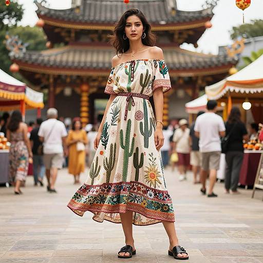 Bohemian Chic Woman at Cultural Celebration