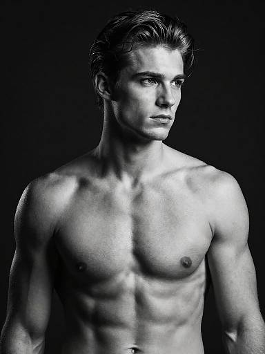 Dramatic Black and White Fitness Portrait
