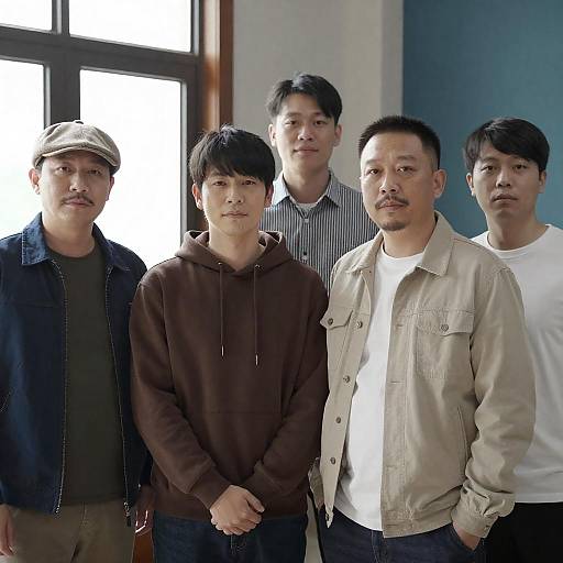 Group Portrait of Asian Men in Casual Attire
