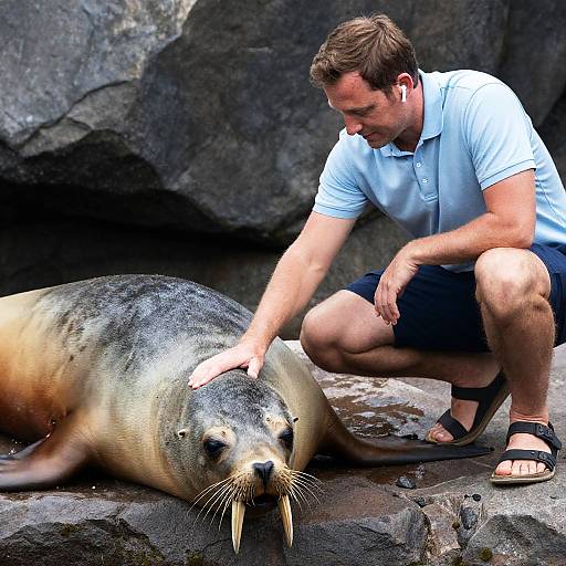 Candid Moment with a Sleeping Sea Lion