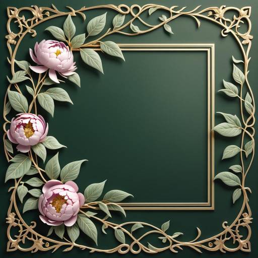 Elegant Victorian Ivy and Peony Frame