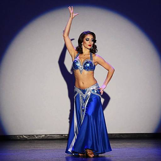 Royal Blue Sequined Belly Dancer Outfit