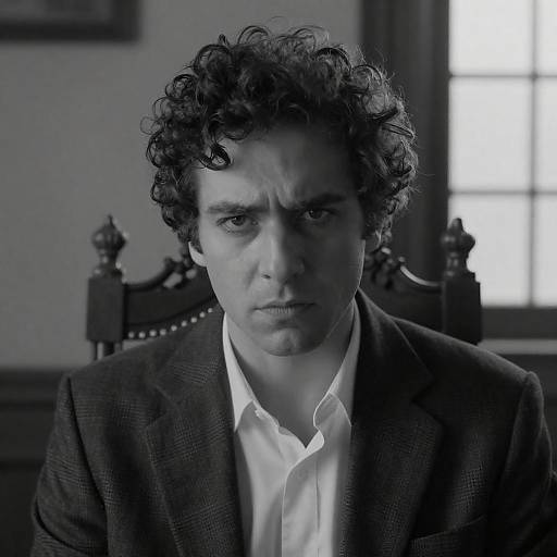 Black and White Portrait of Intense Man