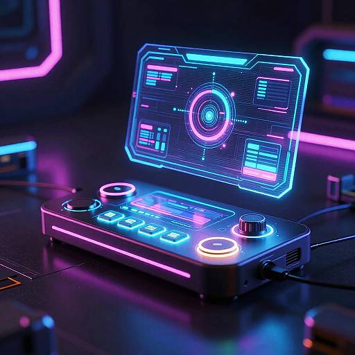 Futuristic Cyberpunk Holographic Converter