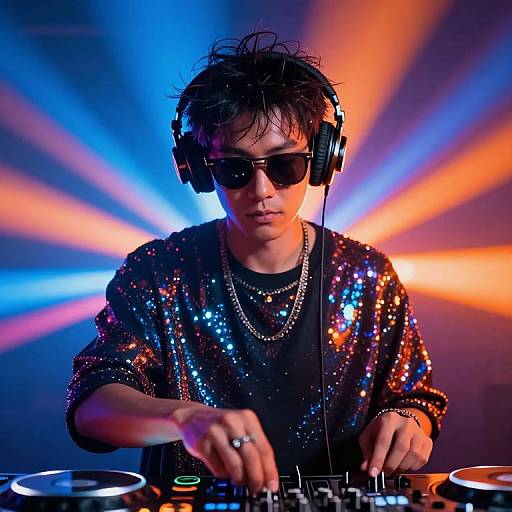 Vibrant Asian DJ Performance Scene
