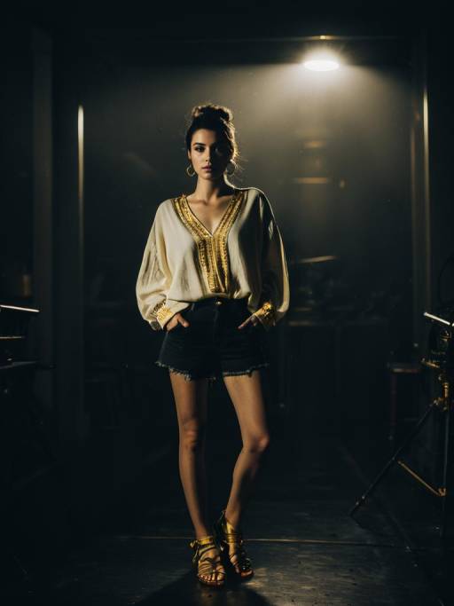 Chic Casual Outfit in Studio Setting